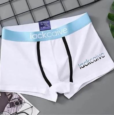 Men's White & Blue Boxers